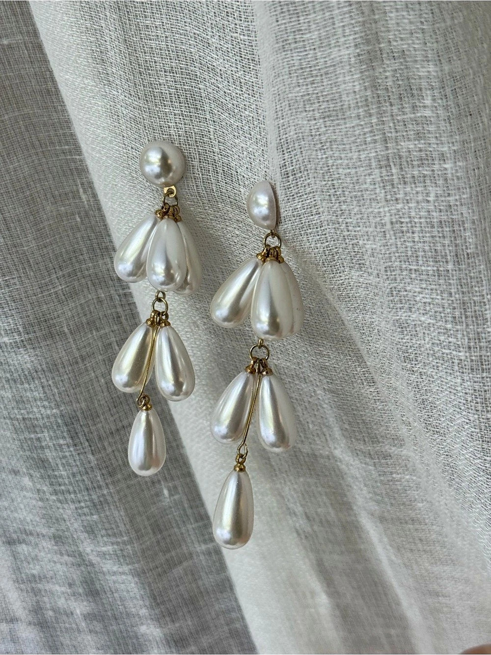 🤍Faux Pearl Bridal Drop Earrings🤍